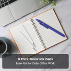JIMMIDDA 16Pcs Black Gel Pens - 0.7mm Medium Point Black Ink Pens | Smooth Writing - Quick Drying Retractable Pen for Men Women (Vintage - 16Pcs)