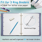 Binder Dividers for 3 Ring Binder, 1/5 Cut Tabs, Letter Size, Blank Write On Page Dividers with 5 Big Tabs for School Office Home, 4 Sets, 20 Dividers, White