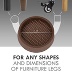 VOCOMO 3X3 Round Rubber Caster Cups, Non Slip Furniture Pads, Anti-Slip Gripper, Anti Skid Furniture Feet, Anti Slide Floor Protector for Bed Couch Table Chair Stoppers - Brown, 8 Pack