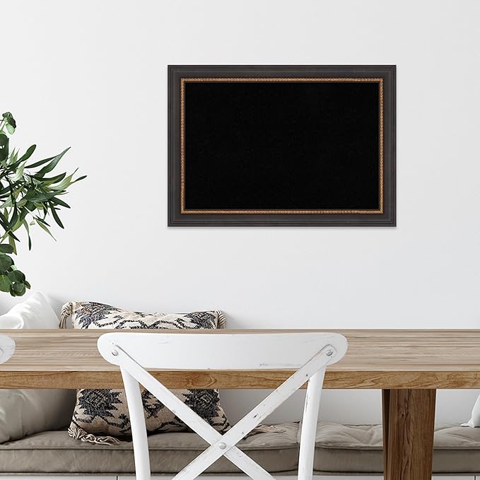 Amanti Art Black Cork Board for Wall, 15x21 Vision Board with Black Wood Frame, Small Corkboard Office Decor for Home Organization, Traditional Corkboard Pinboard to Display Items for Home