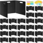 MuseLuxe 24 Pack Privacy Folders for Students - Durable & Waterproof Plastic Study Desk Dividers,Test Dividers for Classroom,Easy to Clean Privacy Shields & Boards - Includes Extra 48 Labels