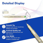 CHARSOCO 01 Micro Pen, Fine Point Pen with 36 Colors, Waterproof Archival Ink, 0.25mm Fineliner Ink Pens for Artist Illustration, Sketching, Anime, Manga, Technical Drawing and Scrapbooking