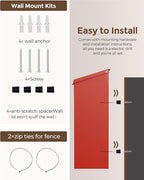 LAND·VOI Locking Wall-Mount Mailbox for Outside, with 4 Keys, Galvanized Steel Rustproof Metal Postbox, 4" Dx13.8 Wx11.2 H, Includes 3 Sets of Mailbox Numbers, Nameplate, Red