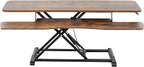 VIVO 48 inch Desk Converter, K Series, Height Adjustable Sit to Stand Riser, Dual Monitor and Laptop Workstation with Wide Keyboard Tray, Rustic Vintage Brown Top, Black Frame, DESK-V048KN