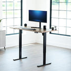 VIVO Electric 60 x 30 in Standing Desk, Memory Height Adjustment, 1B Series, Holds 220 lbs, Reclaimed Wood Top Black Frame, DESK-KIT-1B6P-30