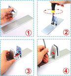 4 Pack T Shaped Office Desk Partition Clamp, Aluminum Sneeze Guard Bracket Support, Silver