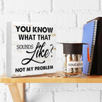 WUZYOU Workplace Wooden Block Sign Not My Problem Quote 5x5x1 INCH Sign, Office Humor Decor, Funny Desk Gift
