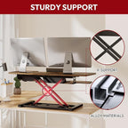 SANODESK Standing Desk Converter with Electric Motor 42" Height Adjustable Riser for Office Home,Dual Monitor and Laptop Workstation with Large Keyboard Tray, Rustic Color