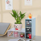 OSteed Desktop Drawers, Desk Organizer with 3 Drawers, Stackable Plastic Storage Box for Home Collection, Cosmetics, Jewelry, Office Supplies (1 Tall Layer, White)