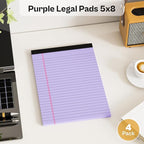 360 Sheets Purple Note Pads 5" x 8" Pack of 12 Small Legal Pads College Ruled Lined Paper with Micro-Perforated Writing Notebook 30 Sheets per Pad Small Notepad for School, Office & Home Supplies