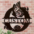 Personalized Custom Letter Name metal Signs,Custom Black Letter Monogram Wall Art Decor,Metal Signs Plaques Outdoor wall Decorative Signage (O)