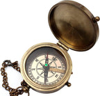 US HANDICRAFTS Home is Wherever Engraved Brass Compass with Wooden Case | Romantic Anniversary, Engagement, Wedding Gift for Boyfriend, Husband, & Loved Ones, for Him or Her