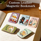 Magnetic Bookmark Clip Personalized for Readers, Custom Leather Bookmark Birth Flower with Name,Gifts for Book Lover, Teachers, Student, Women and Firends