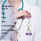 Generic Retractable Badge Reel with ID Clip Acrylic Text Badge Holder for Nurse, Doctor, Office Worker, Teacher, Students