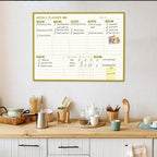 Large Weekly Dry Erase Board for Wall,20"x28",Gold Aluminum Frame Magnetic Weekly Planner Whiteboard for to Do List, Memo, School, Home, Office, Kitchen