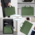 ENGPOW Accordion File Organizer,Fireproof Expanding File Folder with Multi Pockets,13 Pockets Document Organizer with Handle & Labels,Portable Home Travel Safe Storage for Letter A4 Files,Green