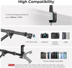 SMALLRIG Triangle Camera Desk Mount, Max. Load 3kg/ 6.6lbs, Overhead Mount with Auxiliary Support Rod, with Phone Holder and Small Ball Head for Camera/Phone/Light/Webcam