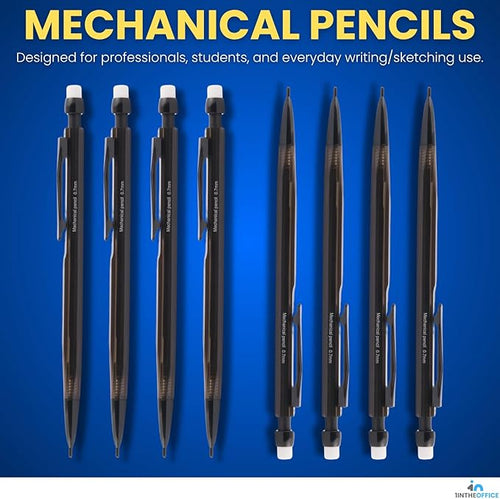 1InTheOffice Mechanical Pencils 0.7mm, #2.5, HB Lead, Black Lead, Smoke Barrel 24 Pack