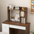 Tangkula Desktop Bookshelf, Countertop Storage Hutch with 5 Shelves for Computer Desk, 3-Tier Display Rack, Multipurpose Wood Desktop Hutch Storage Organizer for Dorm Office, Brown
