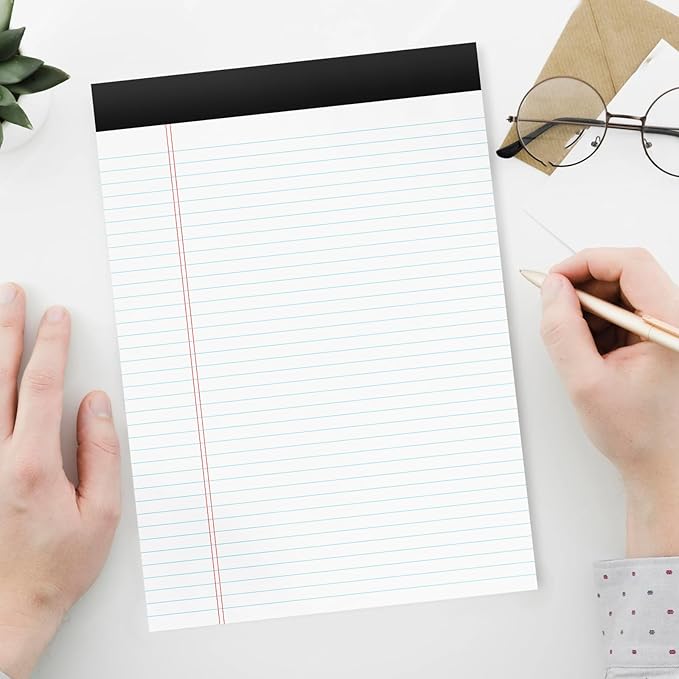 720 Sheets Legal Pads 8.5 x 11 College Ruled White Paper Note Pads 24 Pack Clear Print Writing Pads 8x11 Legal Pads Narrow Ruled Pads of Paper