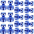 VNDUEEY 16 Pack Blue Fridge Magnets, Refrigerator Magnet Whiteboard Magnets, Push Pin Magnet for Home, Office, Classroom, Locker, Dry Erase Board