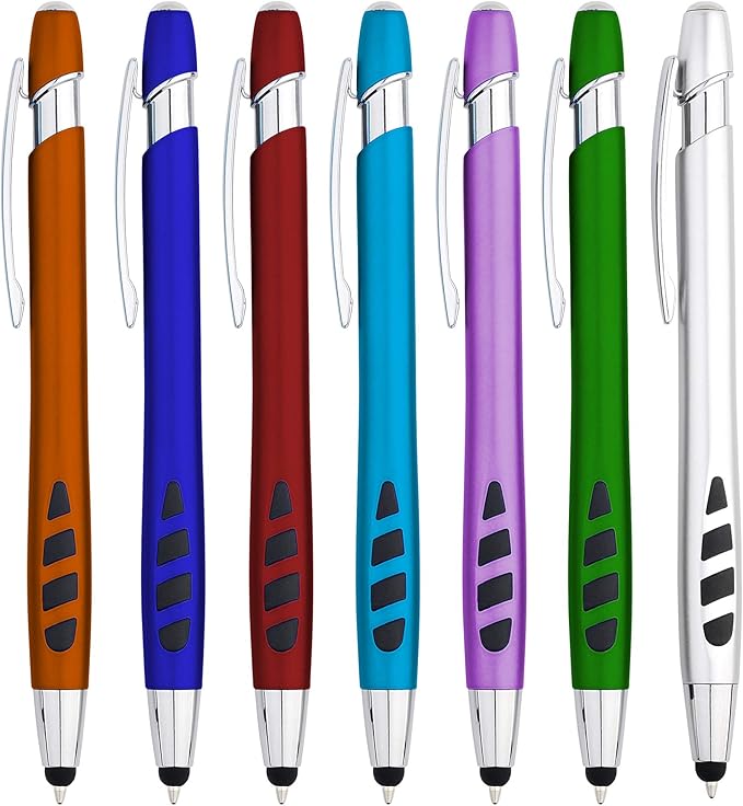 Personalized with Your Custom Logo or Text Pens-300 Pack Bulk-for Businesses, Parties, and Events, 2 in 1 Capacitive Stylus & Ballpoint Pen Compatible with Most Touchscreen Devices, Purple
