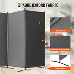 VEVOR Room Dividers, 3 Panel Room Divider, Folding Privacy Screen and Portable Partition Divider for Room Separation, Freestanding Room Partitions for Office, Bedroom, Study, Grey