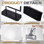 Zhengmy 1 Pcs Tabletop Sign Holder with Flat Base 11" x 8.5" Double Sided Countertop Sign Holder Vertical Desktop Display Stand Metal Poster Display Stand for Office Store Restaurant Hotels, Black