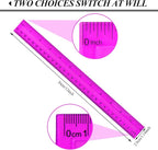 30PCS Clear Ruler, 12 Inch Plastic Rulers for School, Home, or Office, Clear Plastic Rulers, Assorted Colors.
