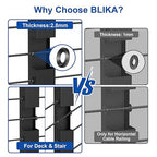 BLIKA 20Pack Black Cable Railing Adhesive Sleeves for 1/8" 5/32" 3/16" Wire Rope Cable, T316 Stainless Steel, 2.8mm Thickness Cable Railing Protector Adhesive Sleeves for Deck Stair Cable Railing Kits