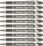 HEYZARDA Personalized Pens with Name Text Logo Custom Ballpoint Pen for Business Office Events with Stylus for Touchscreen 50 Pcs Grey