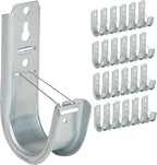 ICC 2-Inch Wall Mount J-Hook – 25-Pack, Cable Support Hooks with Retainer Clips, Galvanized Steel with Zinc Finish – for Structured Cabling and Cable Management