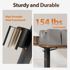 Agilestic 48 Inch Electric Standing Desk with Drawers, Adjustable Desk with Storage Shelf, Stand Up Home Office Computer Table, Splice Board, Dark Walnut