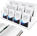 Vevitts Vertical Business Card Holder, Acrylic Business Card Display, Clear Desktop Business Card Stand for Exhibition, Home & Office Clear 3 Tiers 12 Slots