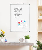 AMUSIGHT 4 Pack Double-Sided Magnetic Whiteboard, 24" x 18" Dry Erase Board, Aluminum Frame White Board for Wall, Hanging Mounting White Board Dry Erase Marker Board for Office, School, Home