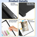 HAUTOCO 30 Pack Plastic Report Covers with 3-Prong Fasteners Clear Front Presentation Folders Resume Folders for 8.5x11 Letter Size Paper, Document Report Cover for School Office Business, Black