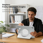 Nillkin Adhesive Tablet Stand, 0.14 inch Invisible Slim iPad Holder, Stepless Adjustable Stand, Built-in Back Magnets, Compatible with Tablets Up to 10.4-13.2 inch, Grey