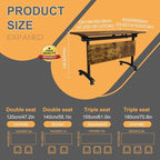 Folding Conference Table 4ft 5ft, Foldable Office Meeting Desk for 6 People, Multiple Sizes Colors Mobile Conference Room Table for Training Room School Business Furniture (4, Brown, 55in)
