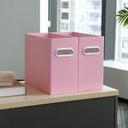 Oterri Cardboard File Organizer Box for Hanging File Folders Letter Size,File Box for Computer Desk,File Cabinet,Working Home,Office,Classroom(Pink, Letter Size - 8 Packs)