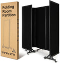 Strongbird Folding Room Partition, Office Partition Dividers, Privacy Divider Wall, Office Divides, 10'6"W x 6'7"H,Black