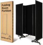 Strongbird Folding Room Partition, Office Partition Dividers, Privacy Divider Wall, Office Divides, 10'6"W x 6'7"H,Black