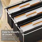 Ansook Hanging File Folders Legal Size,Heavy Duty 3" Expansion File Folder Hanging with 1/5 Tabs,6 Pack Extra Capacity File Cabinet Folders,Hanging File Organizer for File Frame & File Storage Box