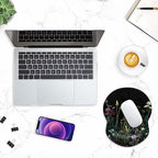 ITNRSIIET Ergonomic Mouse Pad with Gel Wrist Support Small Wrist Rest Smooth Surface Non-Slip PU Base Comfortable Office Supplies Pain Relief, 8.7 x 7.2 inches, Pretty Flowers