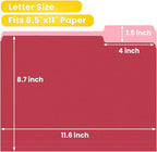 SUNEE File Folders, 120 Pack Manilla Folders 8.5 x 11, Colored File Folders Home Office School Supplies for Documents Files Paper, 6 Assorted Colors