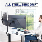 VIVO Dual Ultrawide Monitor Desk Mount, Heavy Duty Fully Adjustable Steel Stand, Holds 2 Computer Screens up to 38 inches and Max 10kg Each, Black, STAND-V038