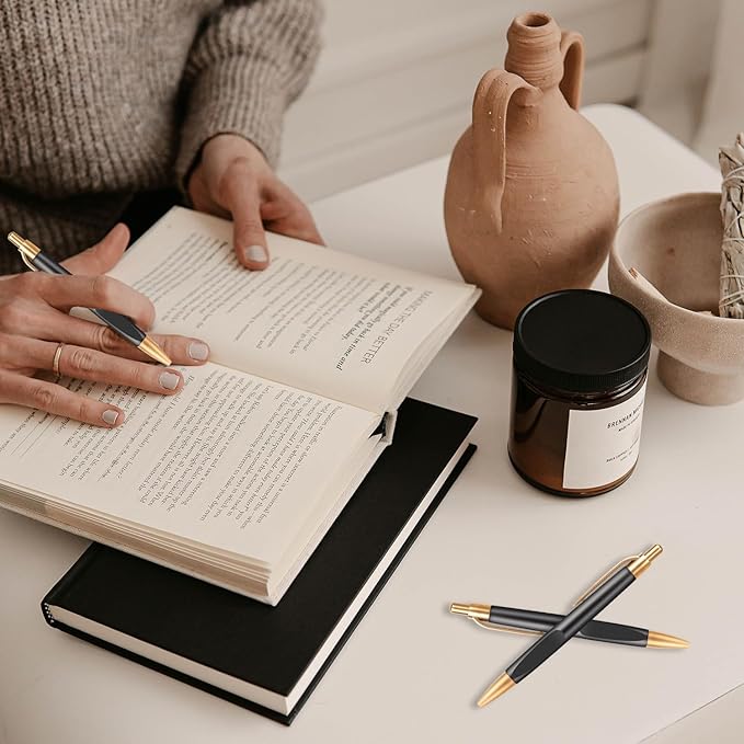 Aozora Pens Bulk 100 Pack Retractable Pens Ballpoint Smooth Writing Pen Click Bulk No Bleed Medium Point 1.0 mm Box of Pen (Classic-A)