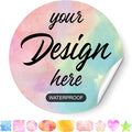 Custom Stickers Personalized Labels - Customized Stickers with Any Design Image Logo Text,Custom Stickers for Business Logo,Custom Thank You Label Stickers,100 Labels (Circle,6"x6")