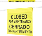Leinuosen Closed for Maintenance Safety Sign with English and Spanish Text 27.56-51.18 Inch Expandable Yellow Commercial Hanging Doorway Safety Sign Banner for Restroom Office Hotel