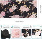 iCasso Extended Gaming Mouse Pad, Large Non-Slip Rubber Base Mousepad with Stitched Edges, Waterproof Keyboard Mouse Mat Desk Pad for Work, Game, Office, Home - Peony