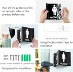 Faittoo Restroom Sign, Bathroom Signs, (2 Pack) 6 x 8 Inches Acrylic Sign, for Office or Business Bathroom and Toilet Door or Wall Decor, Indoor Outdoor Use, Black (Men and women Set)